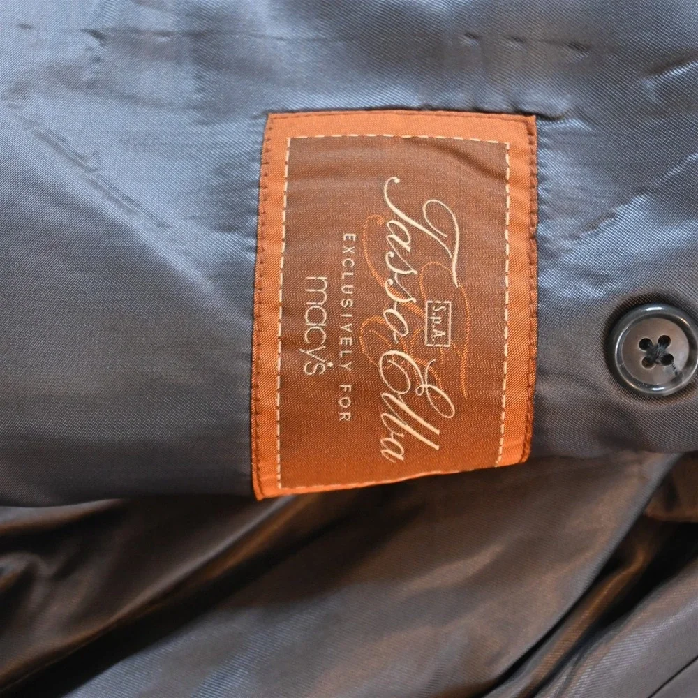 Vtg‎ Y2K Boxy 2000s 42S 33x29 Gray Striped 100% Wool Mens Jacket Pants Suit